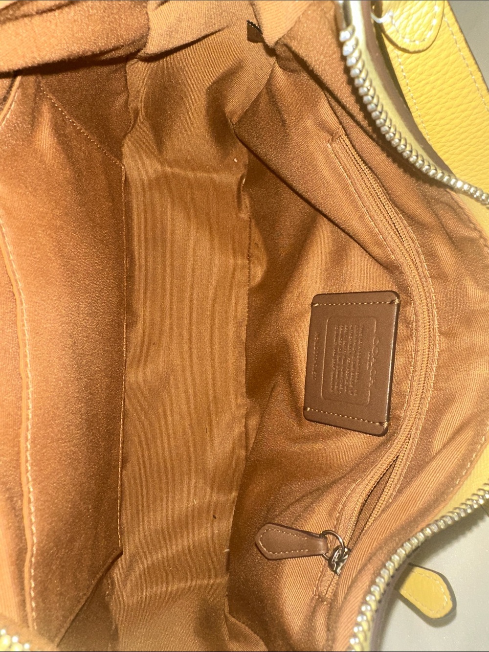 COACH Teri Hobo Pebble Leather Shoulder/Crossbody Bag in Yellow CJ517 - Picture 10 of 13
